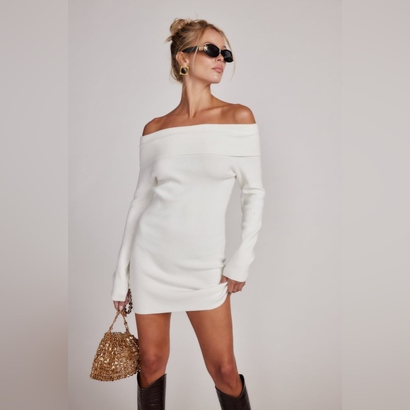 12th Tribe Daybreak Off-The-Shoulder Knit
White Dress NWT Medium - Picture 2 of 12